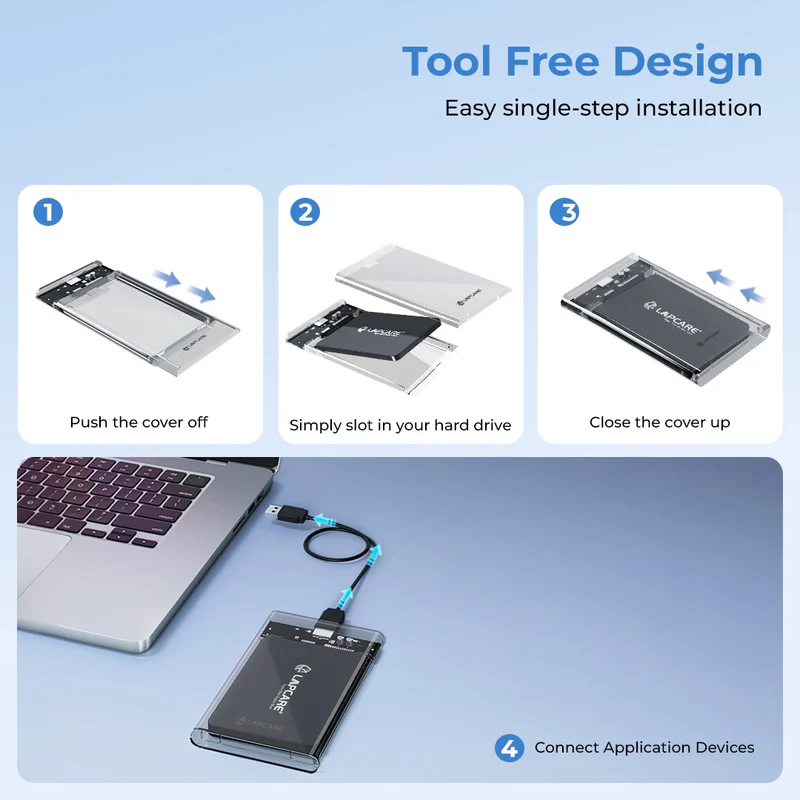 Transparent SSD Casing for 2.5" Sata with cable - Image 4