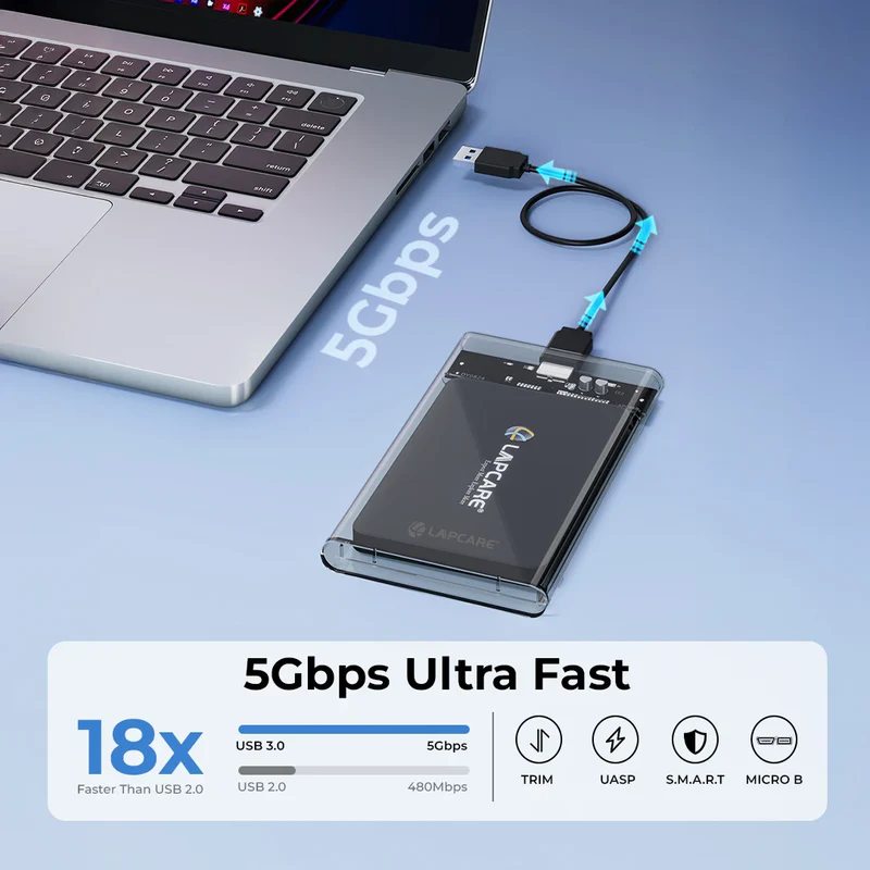 Transparent SSD Casing for 2.5" Sata with cable - Image 3