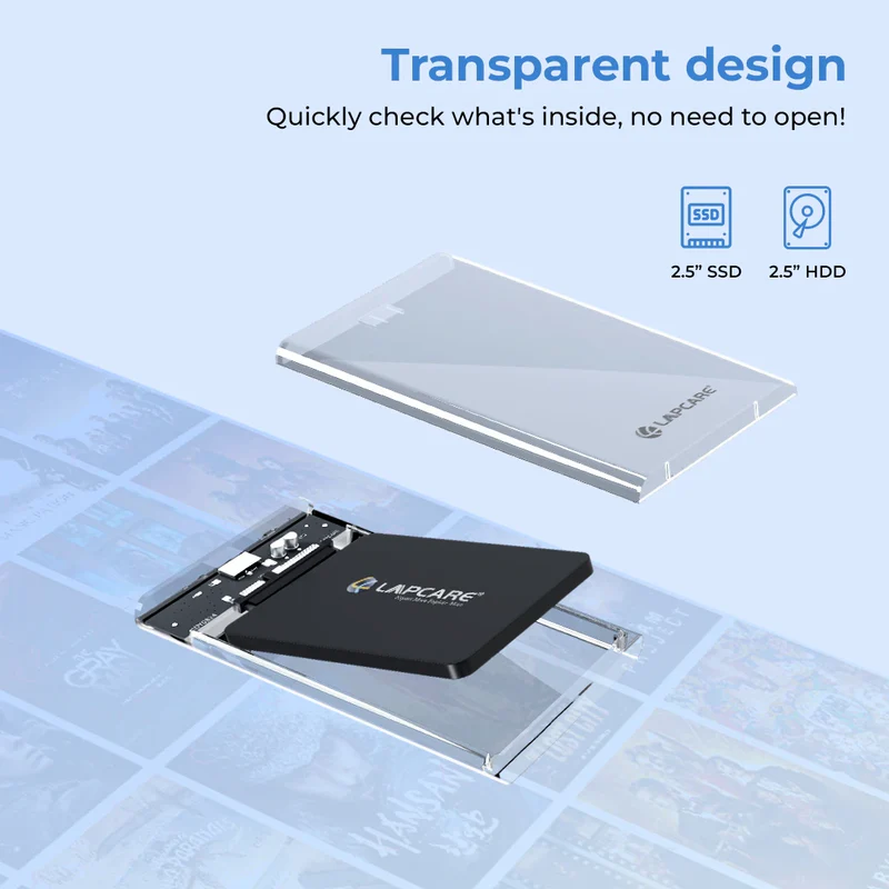 Transparent SSD Casing for 2.5" Sata with cable - Image 2