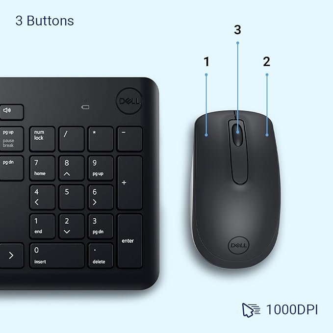 Dell KM3322W Wireless USB Keyboard & Mouse Combo - Image 3